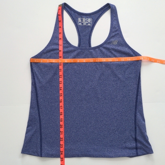 New Balance Heathered Jersey NB Dry Racerback Tank Cloud Heather size Large - Picture 6 of 10